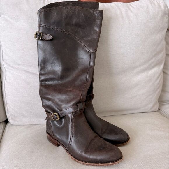 Frye Brown Dorado Knee High Riding Boots - Picture 2 of 8